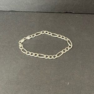 STERLING SILVER FIGARO LINK BRACELET